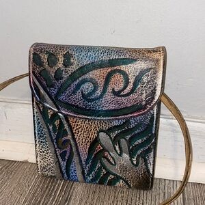 Gorgeous Sova Handpainted  Abstract Leather shoulder crossbody Purse